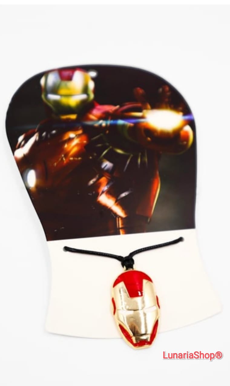 Siyah İpli Iron Man Kolye